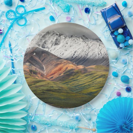 Polychrome berg, Denali NP, Alaska Papieren Bordje (Feest)