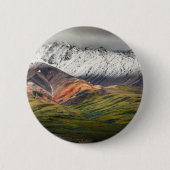 Polychrome berg, Denali NP, Alaska Ronde Button 5,7 Cm (Voorkant)