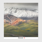 Polychrome berg, Denali NP, Alaska Sticker (Vel)