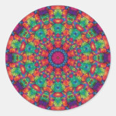 Polychrome Maze Mandala Ronde Sticker (Voorkant)