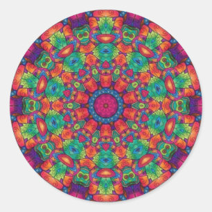 Polychrome Maze Mandala Ronde Sticker