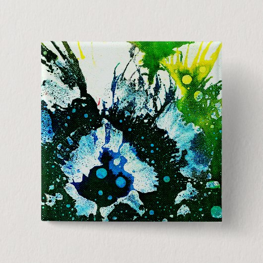 Polychromosoom #2C door Michael Moffa Vierkante Button 5,1 Cm (Voorkant)