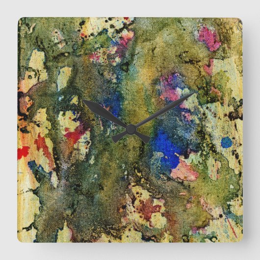 Polychromosoom #6 van Michael Moffa Vierkante Klok (Voorkant)