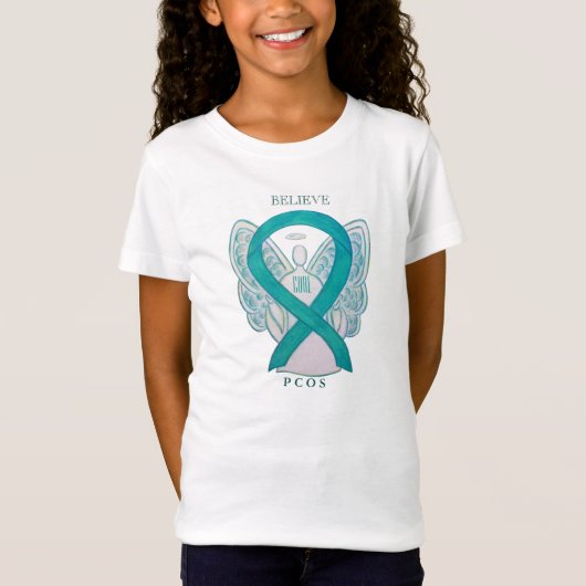 Polycysteus ovariumsyndroom Awareness Ribbon Shirt (Voorkant)