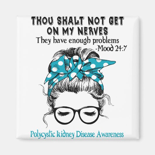 Polycystic Kidney Disease Awareness Ribbon Support Magneet (Voorkant)