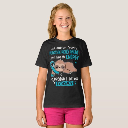 Polycystic Kidney Disease Awareness Ribbon Support T-shirt (Voorkant volledig)