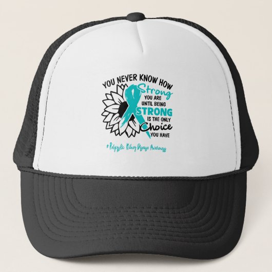 Polycystic Kidney Disease Awareness Ribbon Support Trucker Pet (Voorkant)