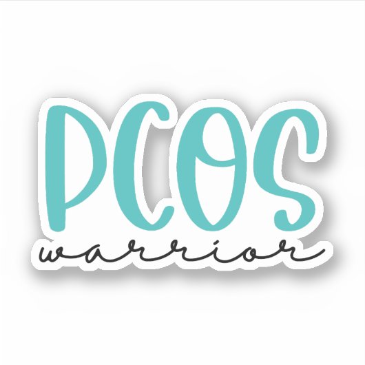 Polycystic Ovary Syndrome Awareness, PCOS Warrior Sticker (Voorkant)