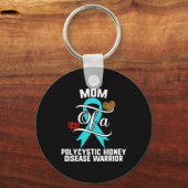 Polycystische nierziekte bewustzijn Leopard Buffal Sleutelhanger (Voorkant)