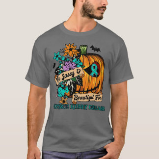 Polycystische nierziekte bewustzijn retro halogeen t-shirt
