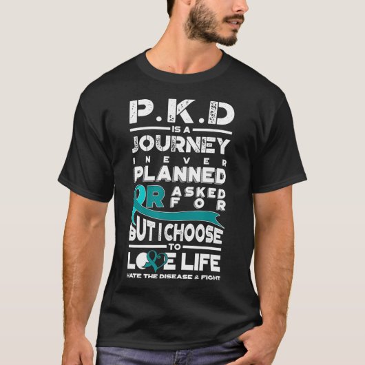 Polycystische nierziekte PKD Awareness Journey P T-shirt (Voorkant)