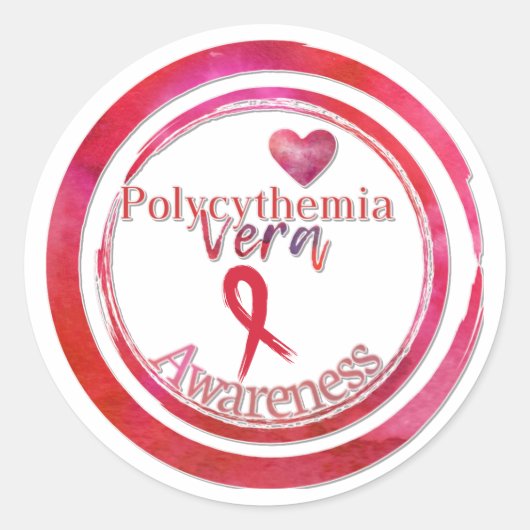 Polycythemia Vera Bewustzijnsenvelop Afdichtingen Ronde Sticker (Voorkant)