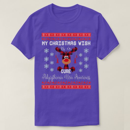 Polycythemia Vera mijn kerstwens is een remedie T-shirt (Design voorkant)