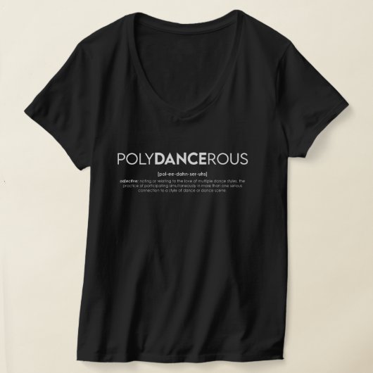 PolyDANCErous Vrouwelijk T-shirt - Donker (Laagn)