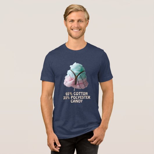 Polyester-Cotton Blend Candy Tri-Blend Shirt (Voorkant volledig)
