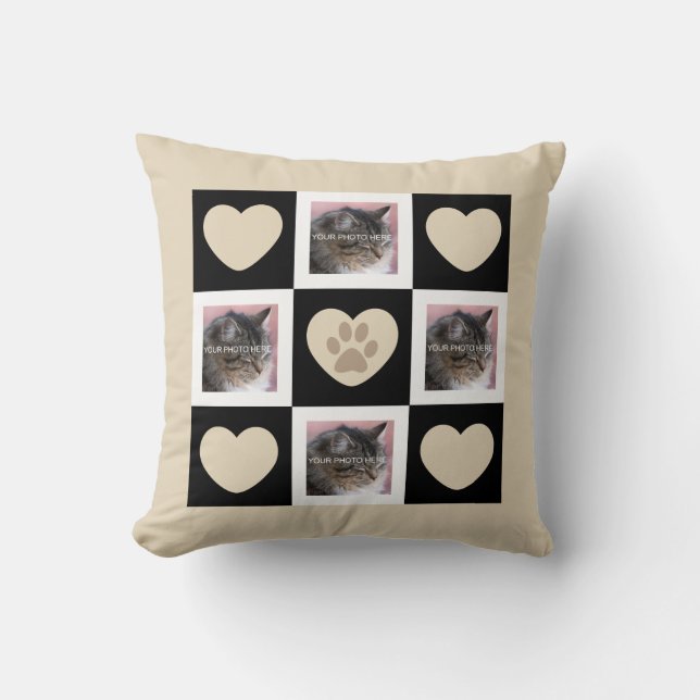Polyester Foto's & Hearts Sierkussen 16 x 16 inch (Voorkant)