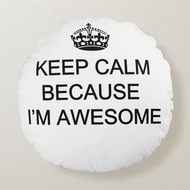 Polyester Round Pillow (16 inch) met kalm houden ( Rond Kussen (Voorkant)