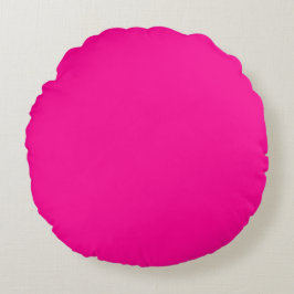 Polyester Round Sierkussen (16 inch), helder roze Rond Kussen