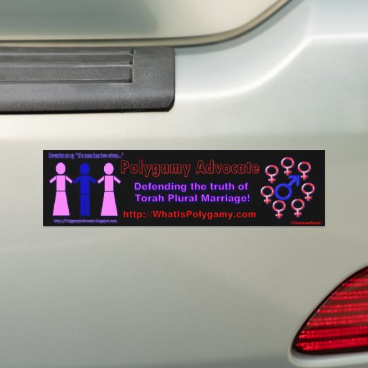 Polygamie Advocate bumpersticker (Op auto)