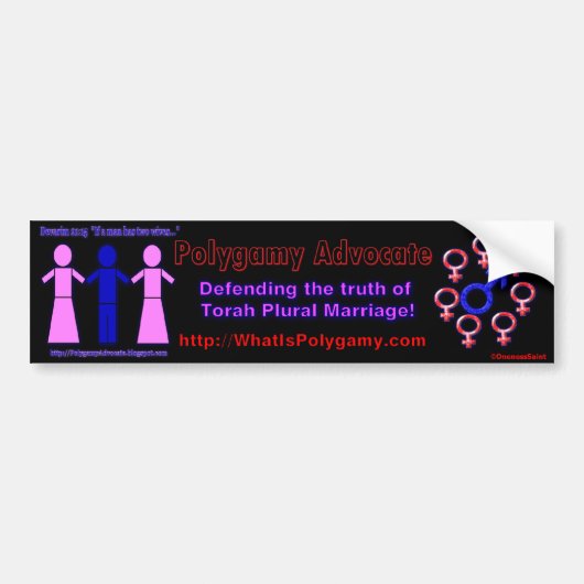 Polygamie Advocate bumpersticker (Voorkant)
