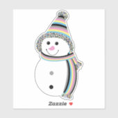 Polygender Pride Snowman Sneeuwman Vlag Sticker (Vel)
