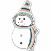 Polygender Pride Snowman Sneeuwman Vlag Sticker (Voorkant)