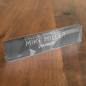 Polygeometrische hoeken Ontwerper Architect Kantoo Naambordje (Zijkant)