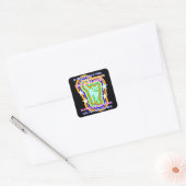 Polyglot Cat I do What I want Languages Bilingual Vierkante Sticker (Envelop)