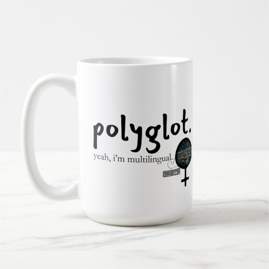 Polyglot Meertalig  (Vrouwen in Tech) Koffiemok (Links)