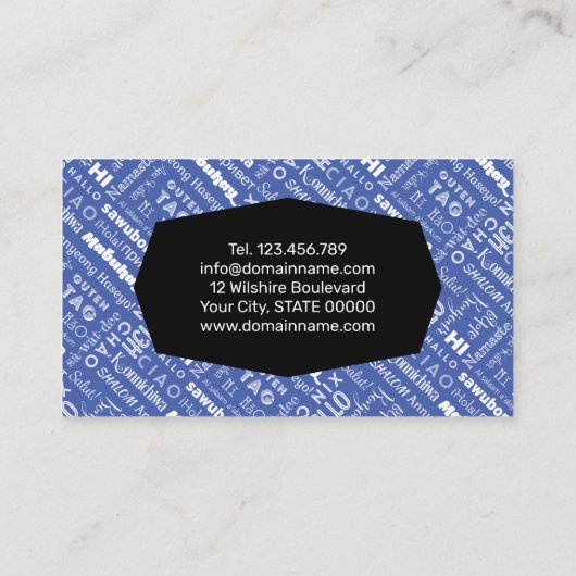 Polyglot-Visitekaartje voor vertalers Visitekaartje (Achterkant)