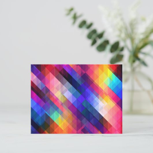 Polygon abstract colorful pattern briefkaart (Staand voorkant)