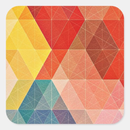 Polygon Abstract Vierkante Sticker (Voorkant)