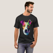 Polygon Abstracte geometrische Jack Russell Poly A T-shirt (Voorkant volledig)