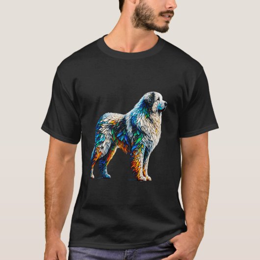 Polygon Art Great Pyrenees Pyreneese berghond P T-shirt (Voorkant)