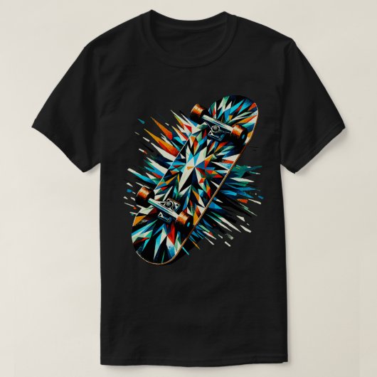 Polygon Art Skateboarder Skateboard Skateboard T-shirt (Design voorkant)