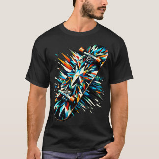 Polygon Art Skateboarder Skateboard Skateboard T-shirt