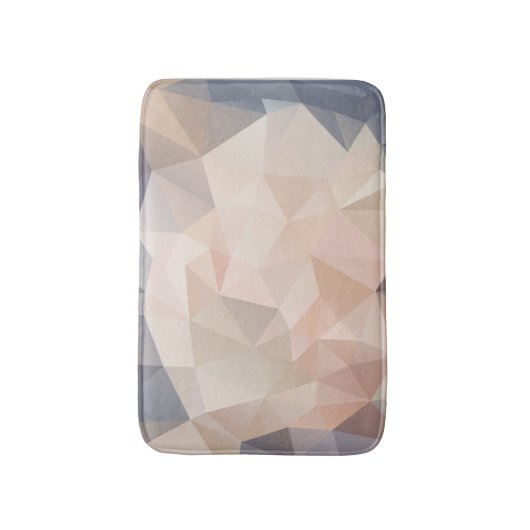 Polygon Geometric Abstract Bath Mat Gray Blush (Voorkant Verticaal)
