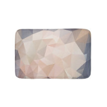 Polygon Geometric Abstract Bath Mat Gray Blush