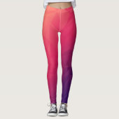 Polygon Geometric Paars Pink Oranje Zany Mode Leggings (Voorkant)