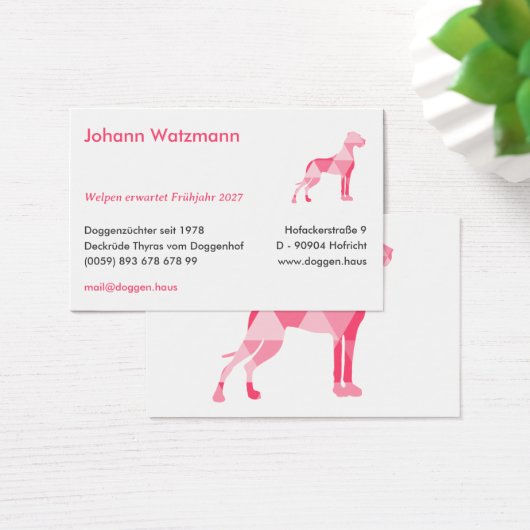 Polygon Great Dane Pink Visitekaartje (Bureau)