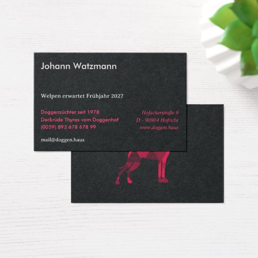 Polygon Great Dane Pink Visitekaartje (Bureau)