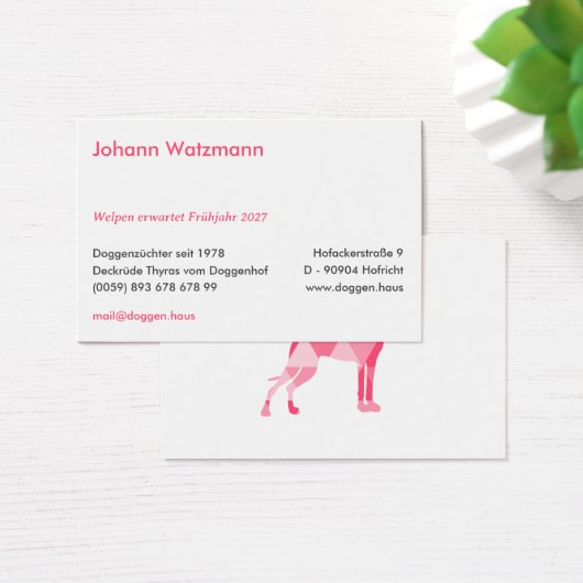 Polygon Great Dane Pink Visitekaartje (Bureau)