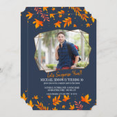 Polygon Herfst Photo Invitation Kaart (Voorkant / Achterkant)