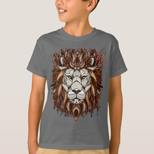 Polygon Lion | Kleurrijke tekening | Lijn T-Shirt (Voorkant)