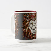 Polygon Lion | Kleurrijke tekening | Mok van Lion  (Voorkant links)