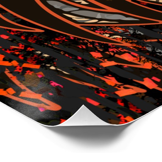 Polygon Lion Poster Glossy - Kleurrijke tekening (Hoek)