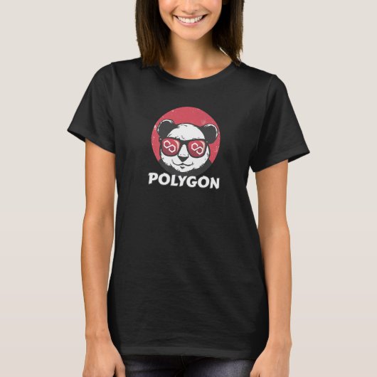 Polygon Matic Crypto Panda Sun Glasses Retro T-shirt (Voorkant)