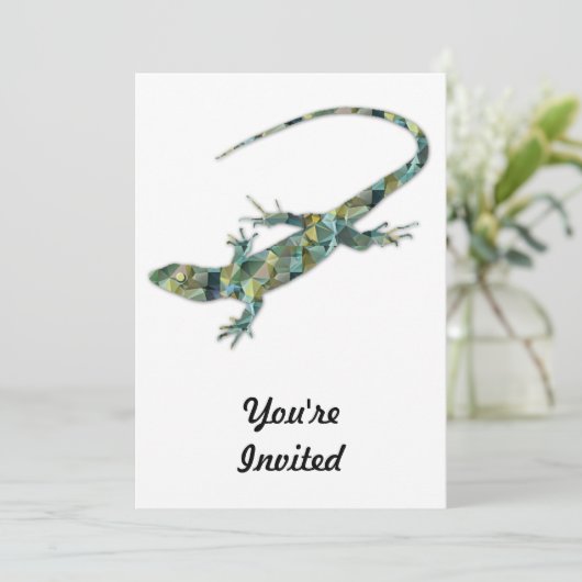 Polygon Mosaic Green Lizard Kaart (Staand voorkant)