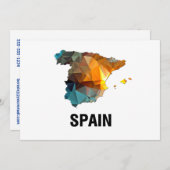 Polygon Mosaic Map of Spain Kaart (Voorkant / Achterkant)