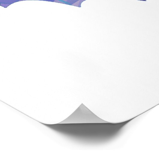 Polygon Mosaic Nautilus Shell Blue & Paars Poster (Hoek)